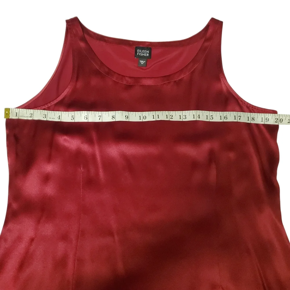 Eileen Fisher Set - Red Silk Jacket & Sleeveless Blouse - Sz Medium - Luxurious